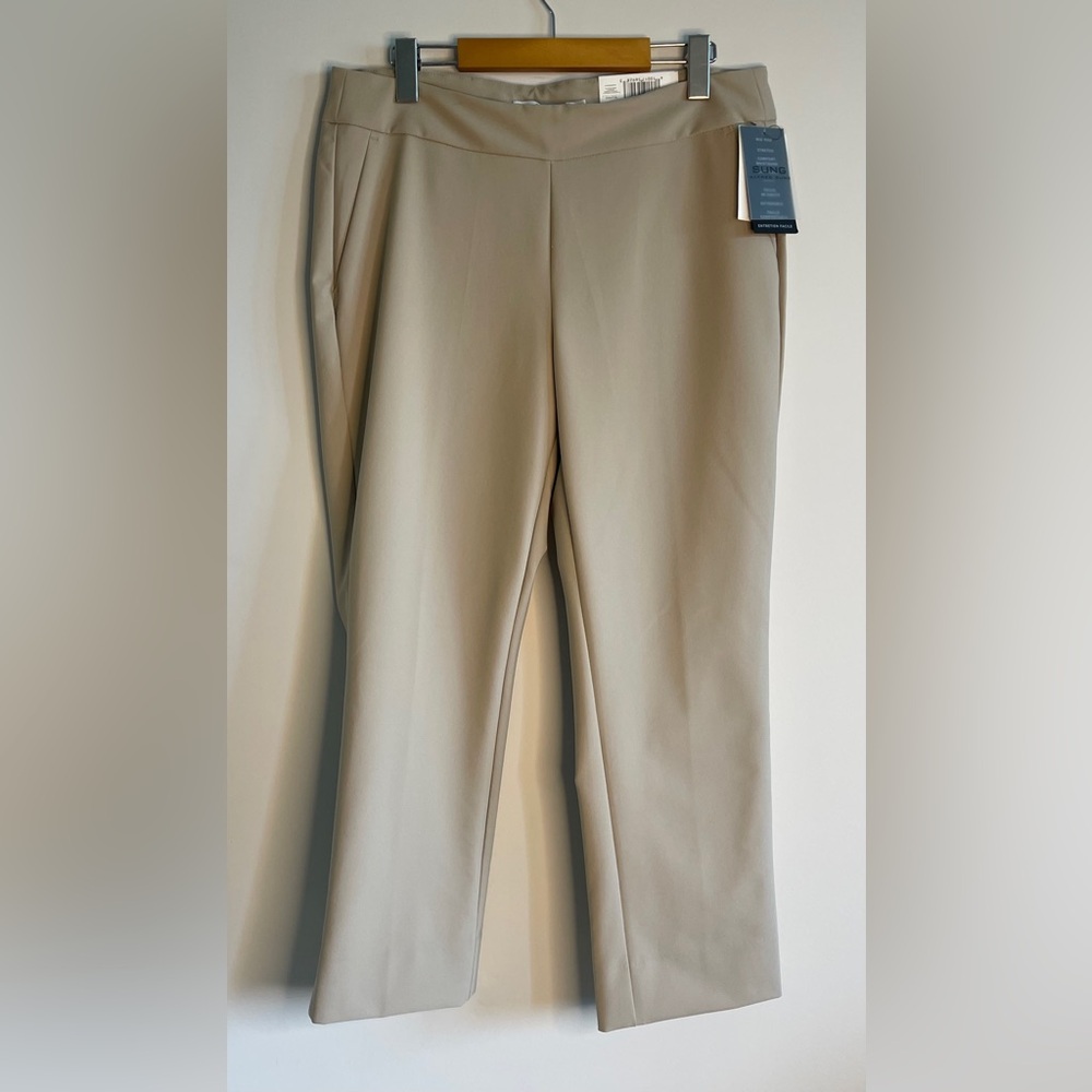 NWT ALFRED SUNG Perfect Pull-on Cropped Pants KHAKI Sz 10